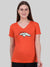 47 V Neck Half Sleeve Tee Shirt For Men-Orange with Print-BE3164