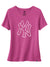 47 V Neck T Shirt For Women-Pink with Print-BE1981