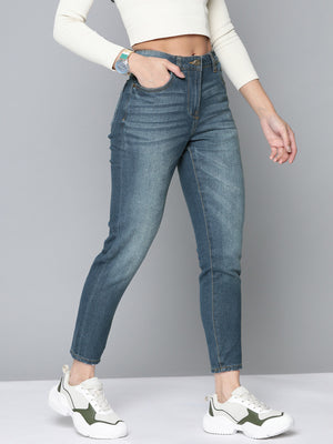 Papaya Slim Fit Non Stretch Denim For Ladies-Blue Faded-SP2574