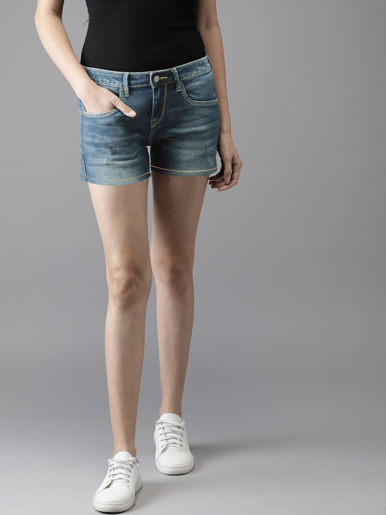 NXT Denim Short For Ladies-Blue Faded-SP2400