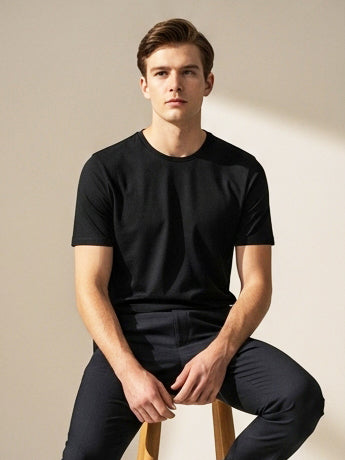 47  Lycra Summer T Shirt For Men-Black-BE3209/BR15657