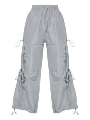 PLT Petite Toggle Detail Parachute Trouser For Ladies-Grey-SP3337