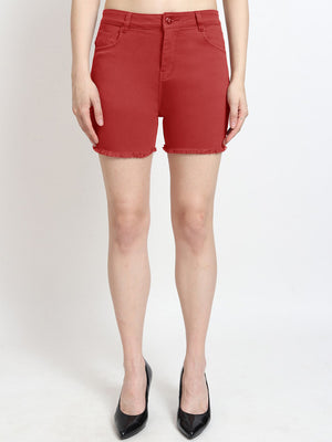 GAP Denim Short For Ladies-Red-SP2432