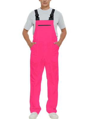 Wellwork Cargo Work Dungarees Basic Parachute Work Suit For Men-Neon Pink-SP3354