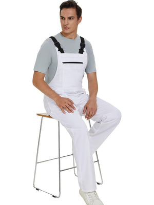 Wellwork Cargo Work Dungarees Basic Parachute Work Suit For Men-White-SP3357