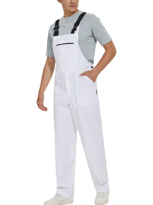 Wellwork Cargo Work Dungarees Basic Parachute Work Suit For Men-White-SP3357