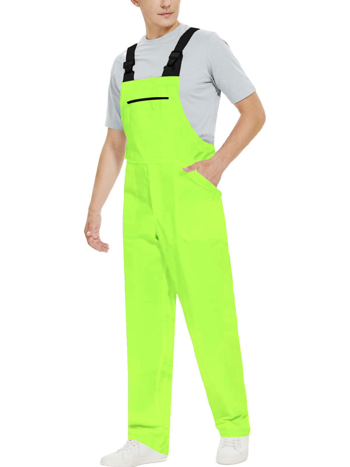 Wellwork Cargo Work Dungarees Basic Parachute Work Suit For Men-Neon Green-SP3360