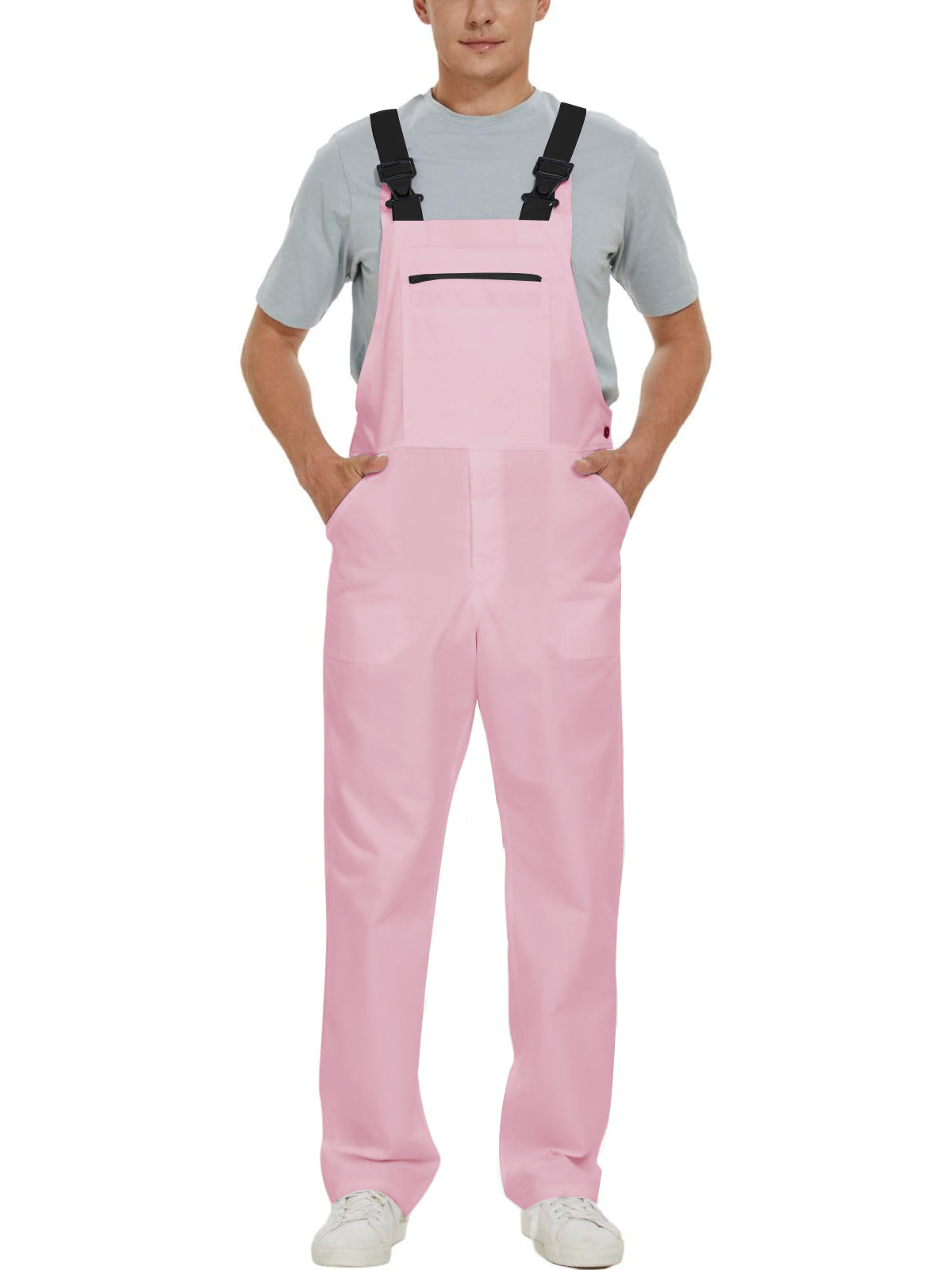 Wellwork Cargo Work Dungarees Basic Parachute Work Suit For Men-Pink-SP3358