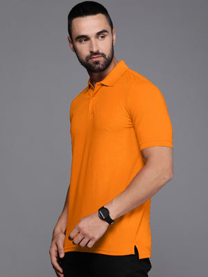 PYPR Summer Solid Polo Shirt For Men-Orange-BE1596/BR13827