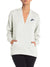 NK Terry Fleece Long V Neck Hoodie For Ladies-Off White-SP475