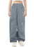 Lightweight Parachute Oversized Shell Cargo Trouser For Ladies-Slate Blue-SP3346