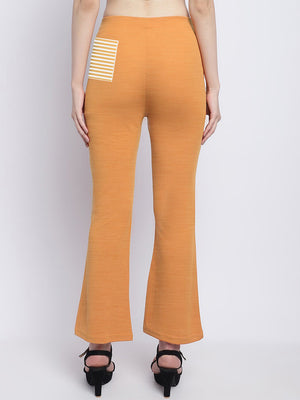 Next Terry Fleece Bell Bottom Trouser For Ladies Orange Melange-BE2205