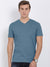 M-17 Single Jersey V Neck Tee Shirt For Men-Blue Melange-SP1917