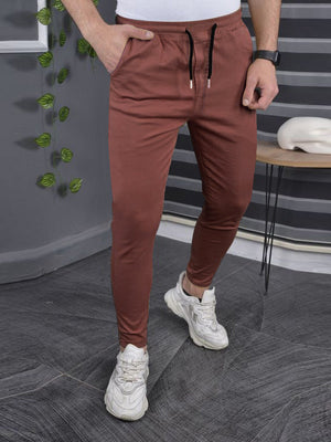 Louis Vicaci Slim Fit Lycra Trouser Pent For Men-Brown-BR516