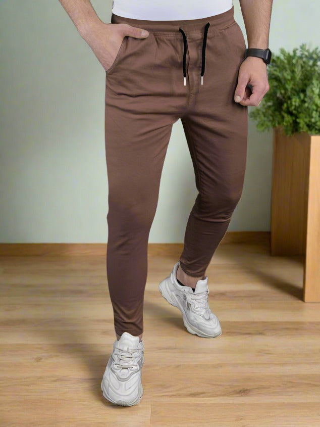 Louis Vicaci Slim Fit Lycra Trouser Pent For Men-Brown-SP2742