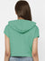 Nyc Polo Fleece Short Length Pullover Hoodie For Ladies-Cyan Green-SP1334
