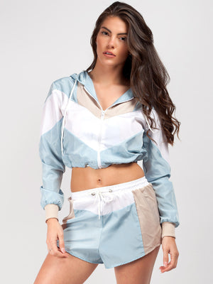 Rising Lightweight Festival Short Jacket For Ladies-Sky Blue-SP3300