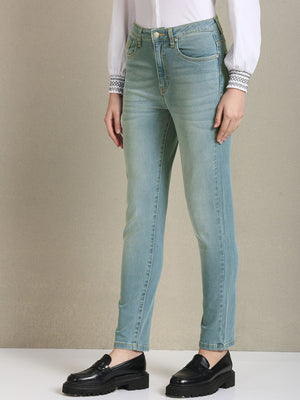 Colin's Slim Fit Non Stretch Denim For Ladies-Light Blue Faded-SP2572