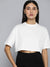 Popular Sports Crew Neck Crop T Shirt For Women-White-SP3165