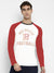 47 Raglan Sleeve Crew Neck Tee Shirt For Men-Off White & Red with Print-SP2115