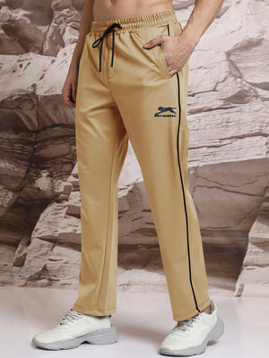 Slazenger Slim Fit Lycra Trouser For Men-Golden with Black Piping-SP2294/RT2518