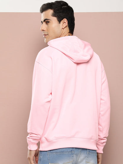 Boohoo Fleece Pullover Hoodie For Men-Pink-SP779