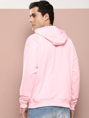 Boohoo Fleece Pullover Hoodie For Men-Pink-SP779