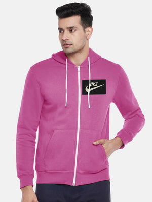 NK Fleece Zipper Hoodie For Men-Magenta-SP6224/SP52