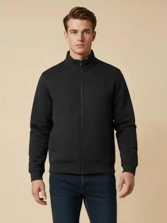 Payper Puffer Zipper Mockneck Jacket For Men-Black-PH13