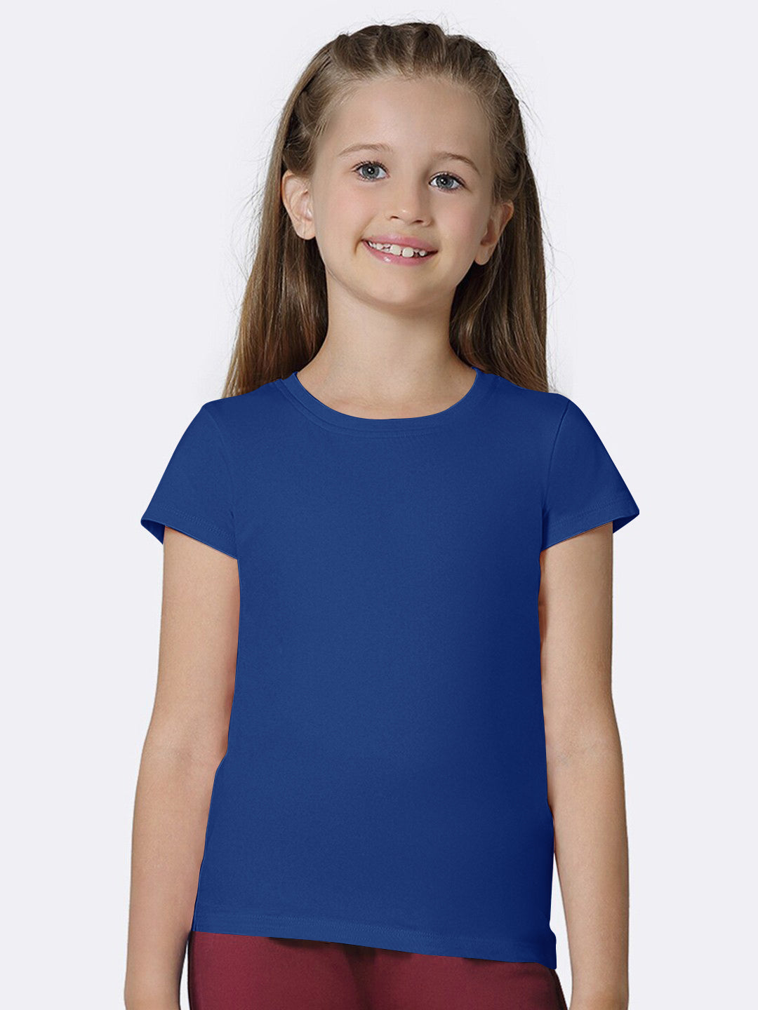 Knight Wear Crew Neck T Shirt For-Girls-Blue-SP3073