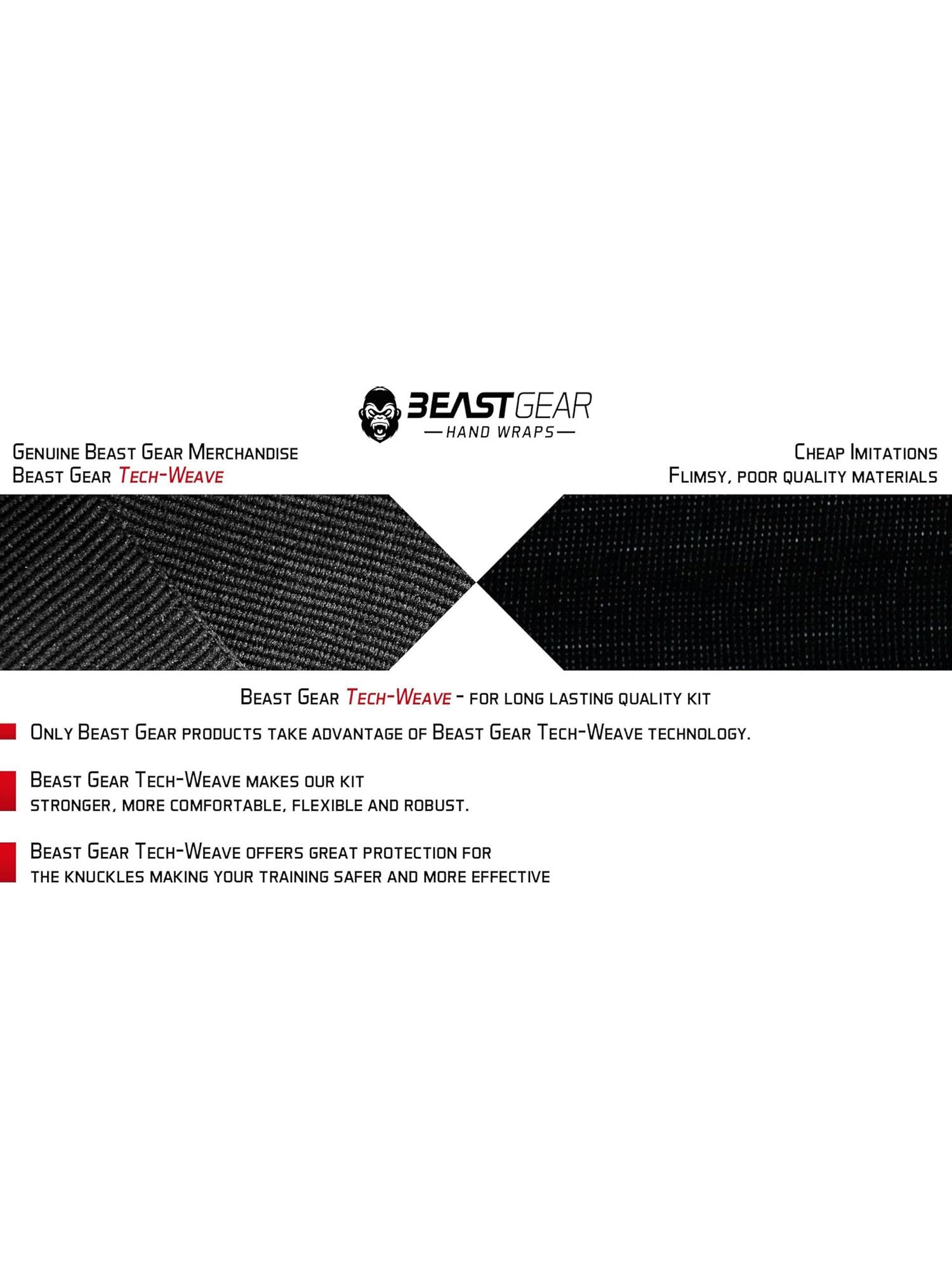 Beast Gear Boxing Wraps-Hand Gloves for Kickboxing Pair-LV435