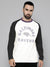 47 Raglan Sleeve Crew Neck Tee Shirt For Men-Off White & Black with Print-SP2087
