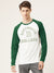 47 Raglan Sleeve Crew Neck Tee Shirt For Men-Off White & Green with Print-SP2119