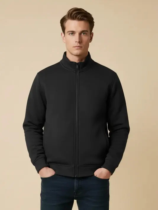 Payper Puffer Zipper Mockneck Jacket For Men-Black-PH13