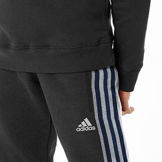 brandsego - Adidas Single Jersey Jogger Trouser For Kids-Charcoal With Stripes-NA8713