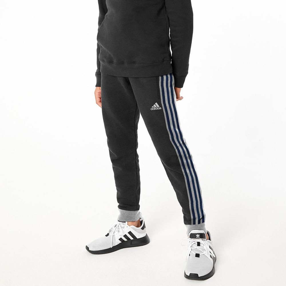 brandsego - Adidas Single Jersey Jogger Trouser For Kids-Charcoal With Stripes-NA8713