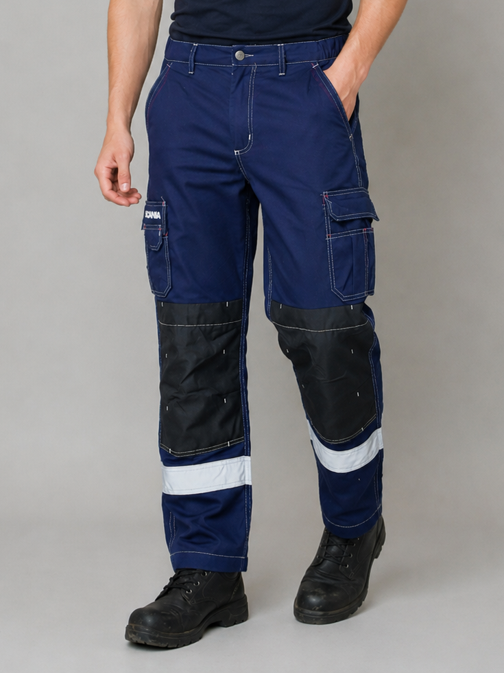 Navy Blue Cargo Trouser For Men-BE3706