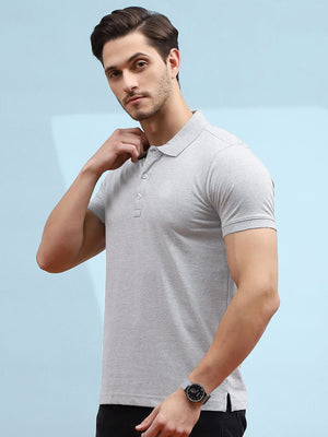 PYPR Summer Solid Polo Shirt For Men-Grey-BE1592/BR13823