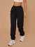 PLT Cuffed Hem Shell Side Pockets Trouser For Ladies-Black-SP3390