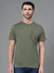 NXT Single Jersey Crew Neck Tee Shirt For Men-Olive Melange-SP2314