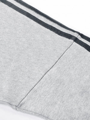 Adidas Fleece Pullover Hoodie For Ladies-Grey Melange With Black Lining-SP54