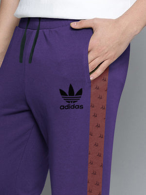 ADS Fleece Jogger Sweatpant For Men-Purple with Brown Panel-BE2680