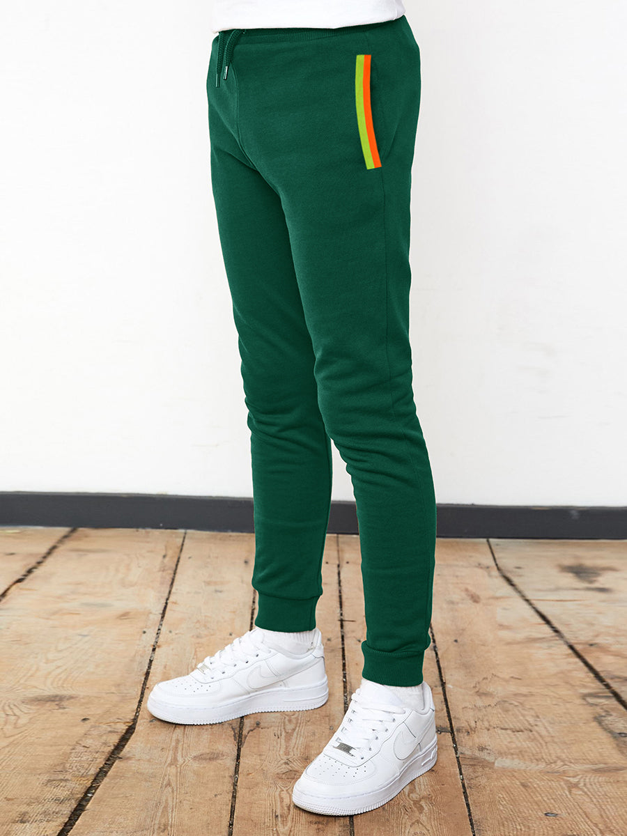 ADS Fleece Slim Fit Jogger Trouser For Kids-Green-SP905