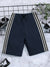 ADS Single Jersey Short For Kids-Dark Blue with Grey Melange & Black Stripes-BE3069