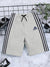 ADS Single Jersey Short For Kids-Grey Melange with Navy & White Stripes-BE3068