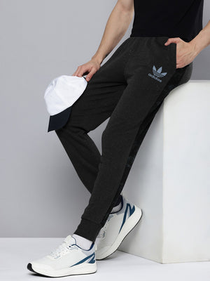 ADS Terry Fleece Jogger Sweatpant For Men-Black texture with Panel-BE2669