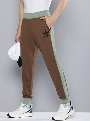 ADS Terry Fleece Jogger Sweatpant For Men-Brown with Grapes Green Panel-BE2557