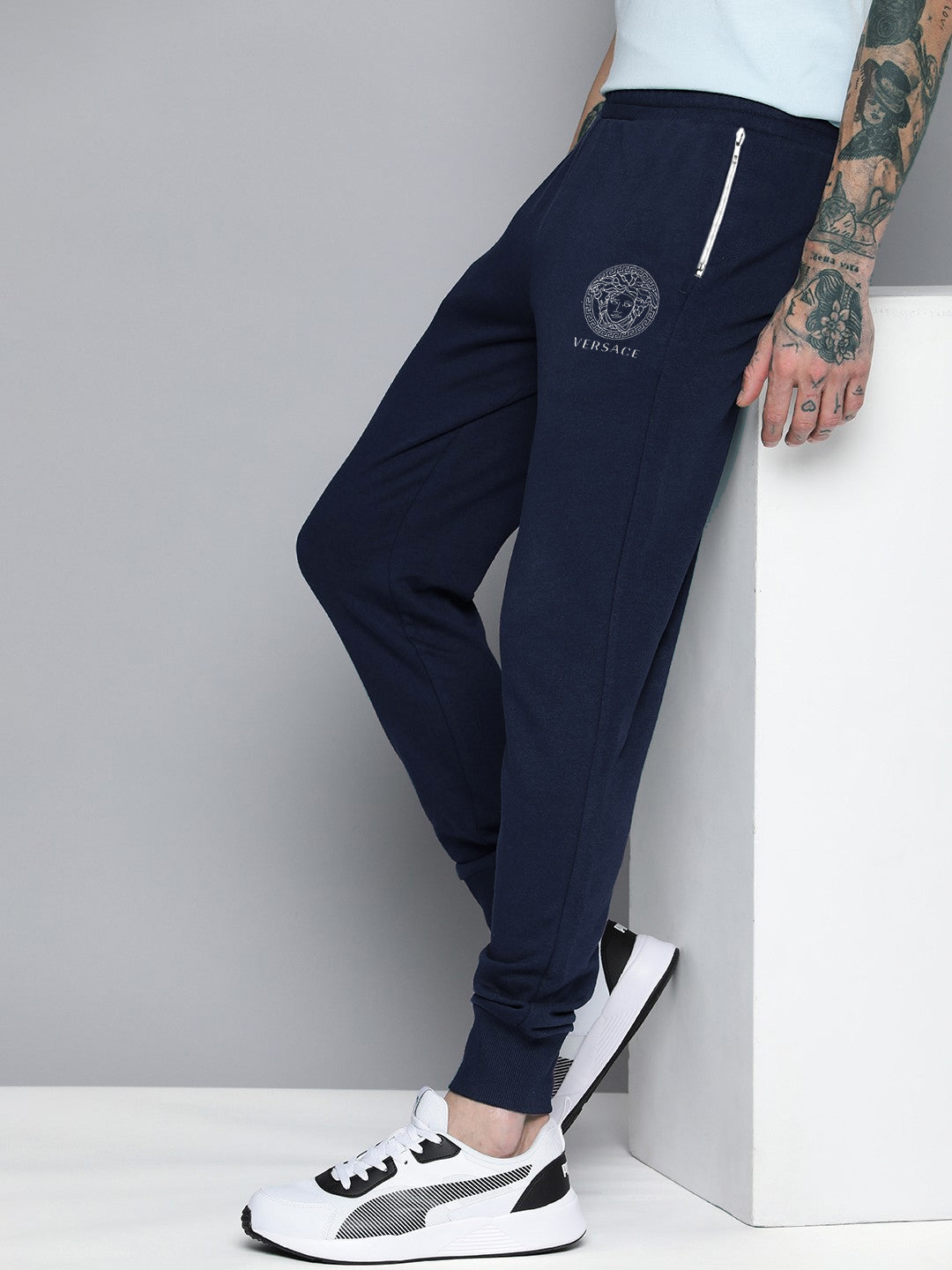 VERSACE Terry Fleece Jogger Sweatpant For Men-Navy-BE2565