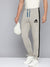 ADS Terry Fleece Jogger Sweatpant For Men-Off White Melange with Black Panel-BE2607