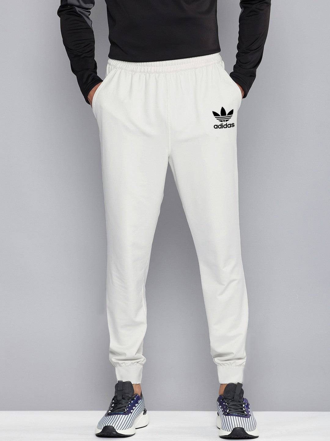 ADS Terry Fleece Jogger Sweatpant For Men-White-BE2564